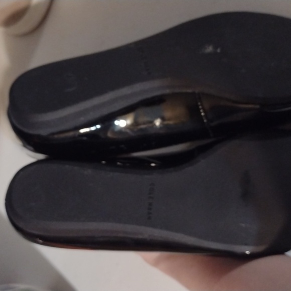 Black Ballet Elsie peep toe flats Cole Hann 8b - Picture 4 of 7